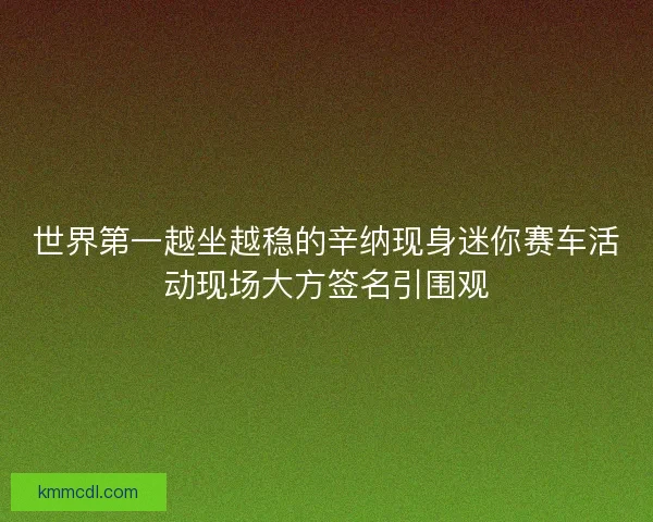 世界第一越坐越稳的辛纳现身迷你赛车活动现场大方签名引围观